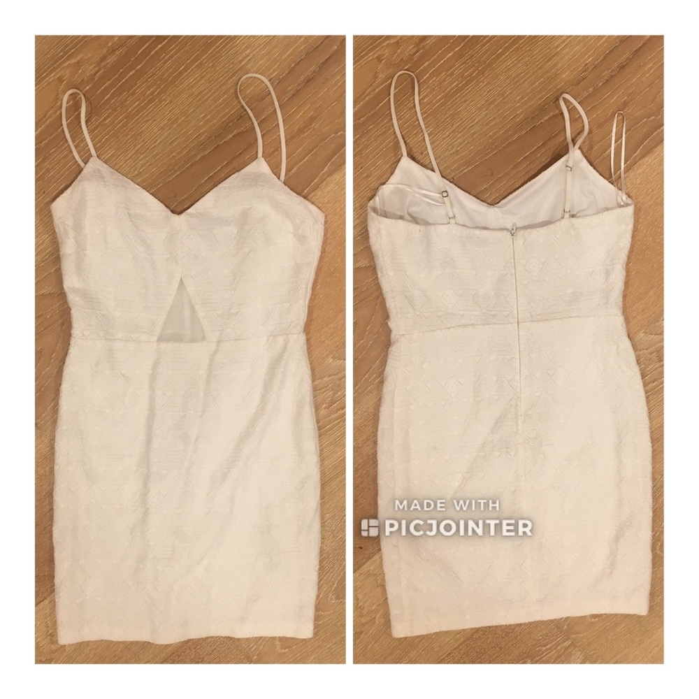 Zara Textured White Bridal Mini Dress M S